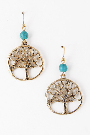 Blessed Ring Tree Bead Dangle Earring 5DAC9